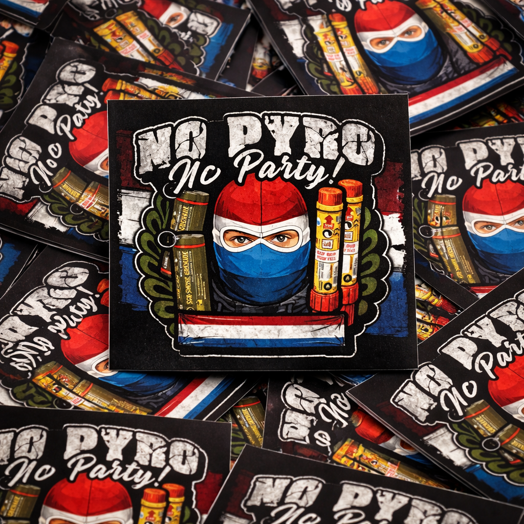 No pyro no party stickers (10x10 CM)