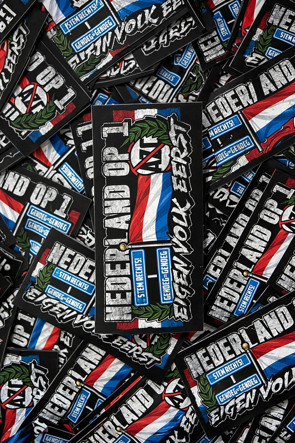 NEDERLAND OP 1 XXL-stickers (10x21CM)