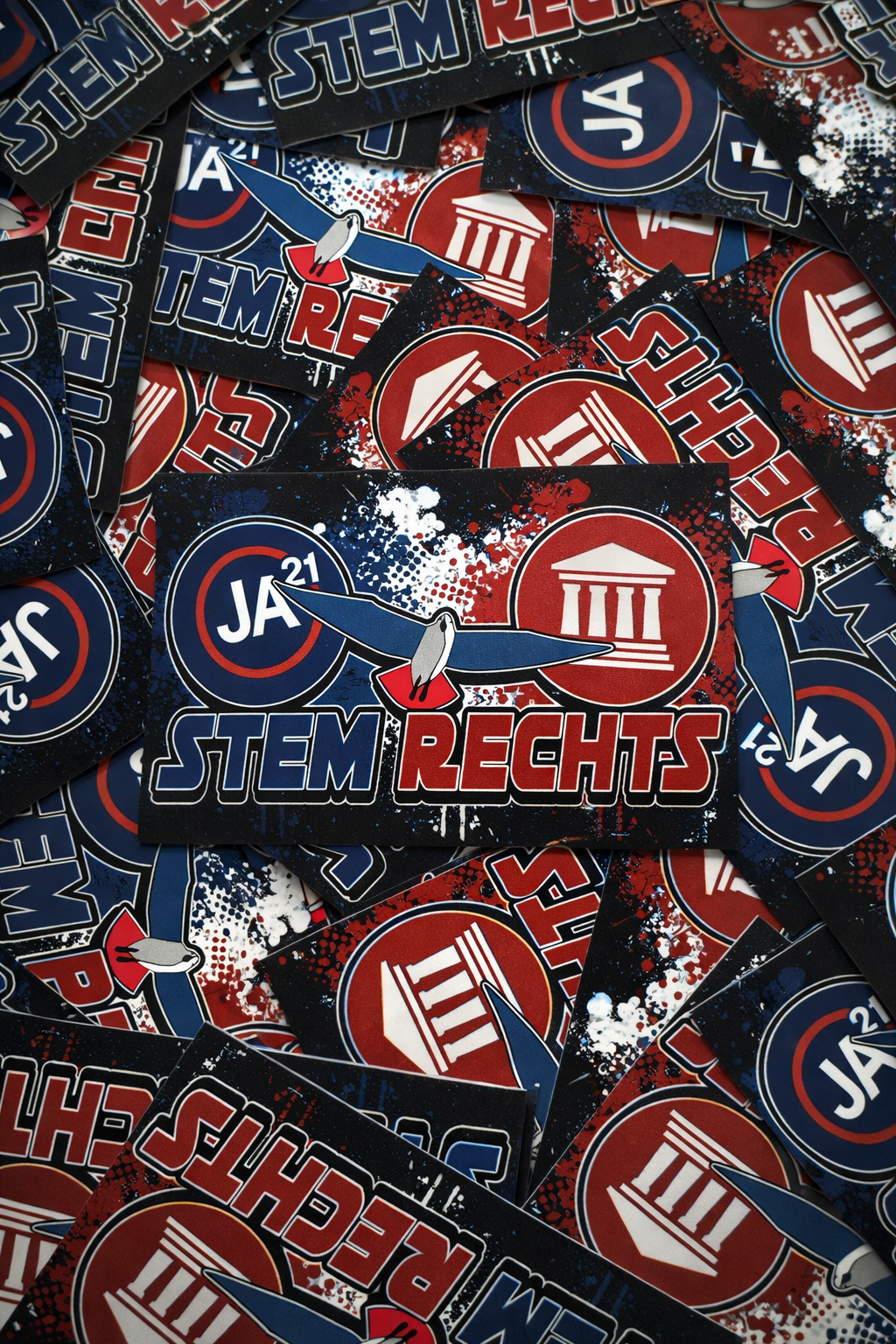 Stem rechts mini-stickers (8,5x5,5 CM)