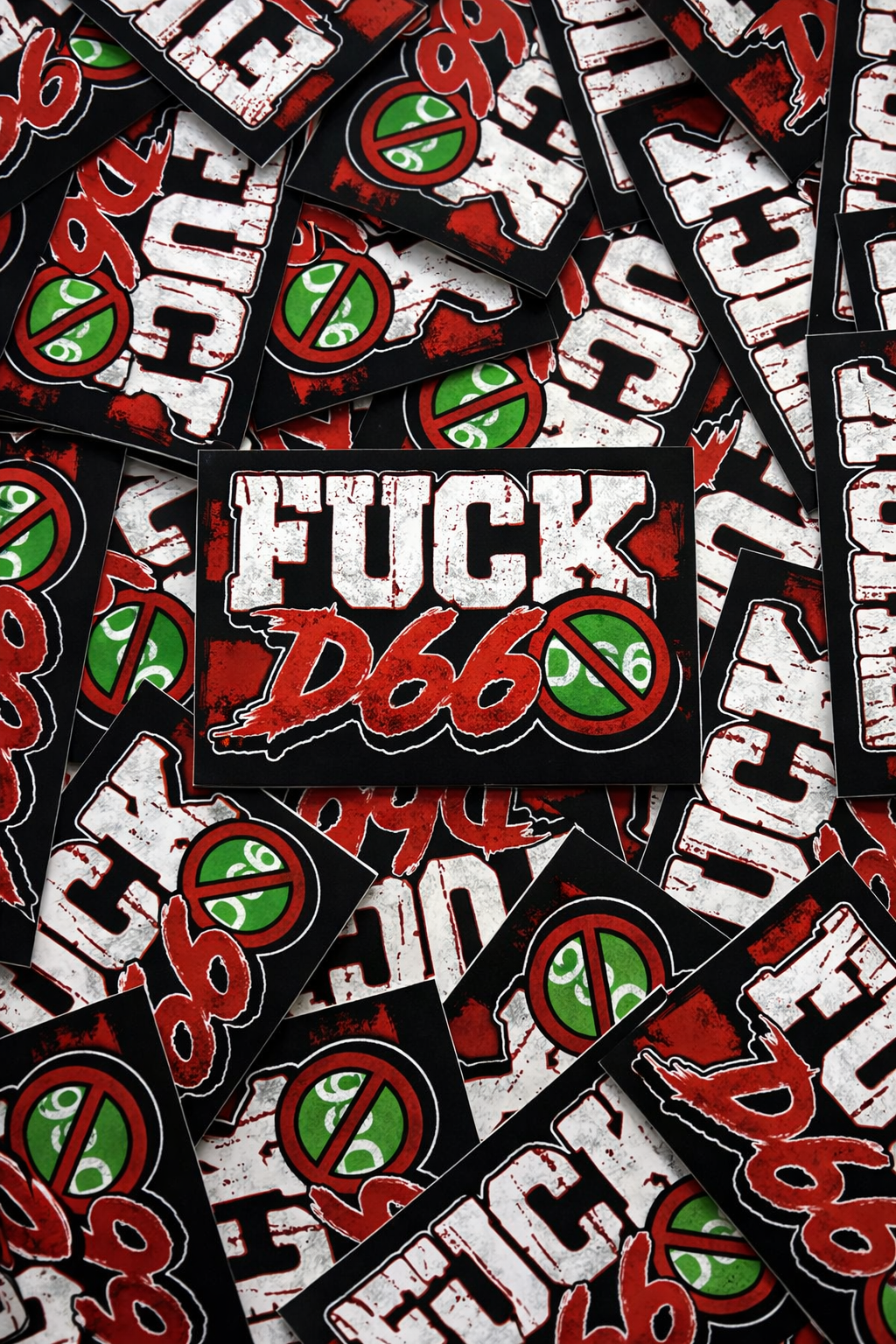 Fuck D66 Mini-stickers (8,5x5,5 CM)