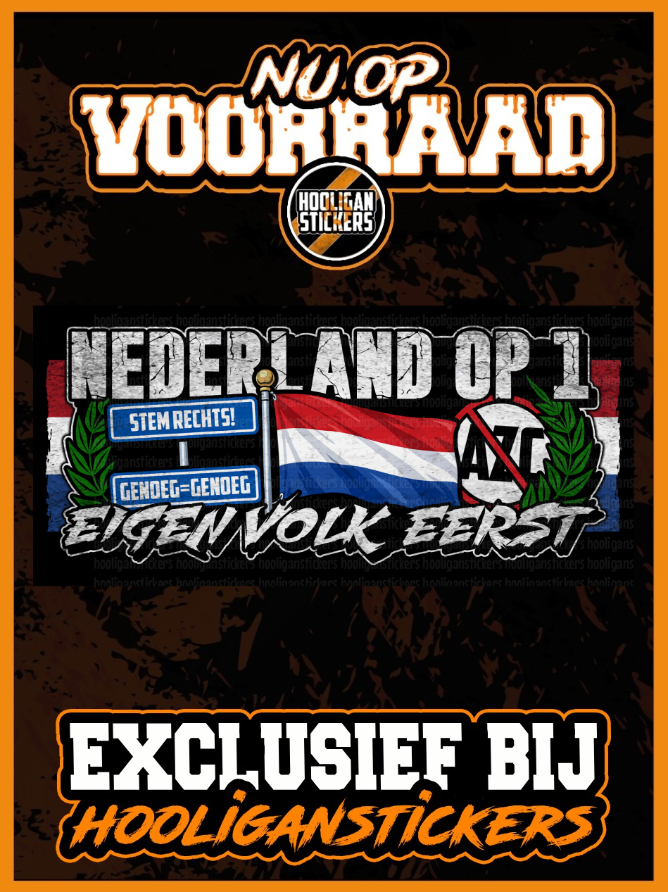 NEDERLAND OP 1 XXL-stickers (10x21CM)