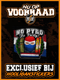 No pyro no party stickers (10x10 CM)