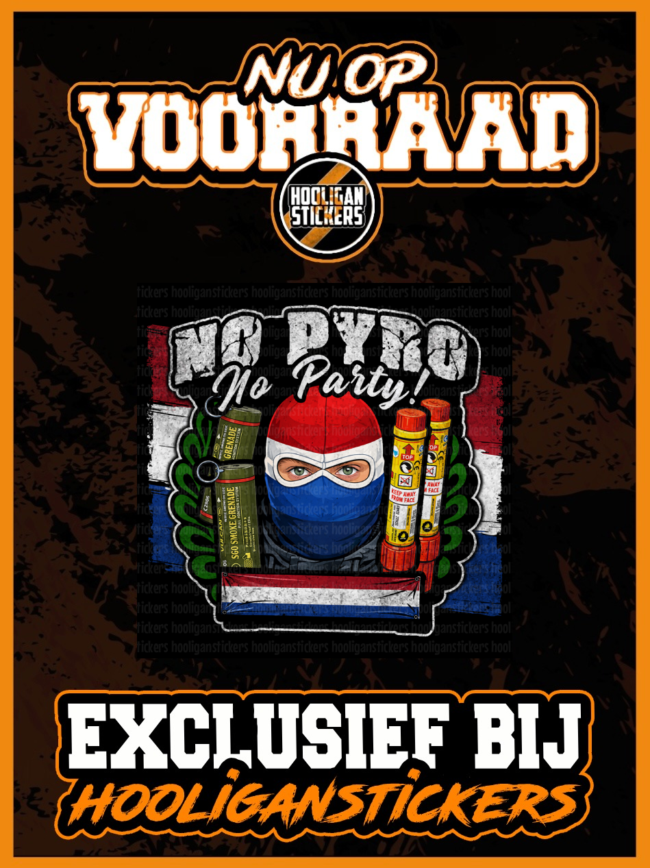 No pyro no party stickers (10x10 CM)