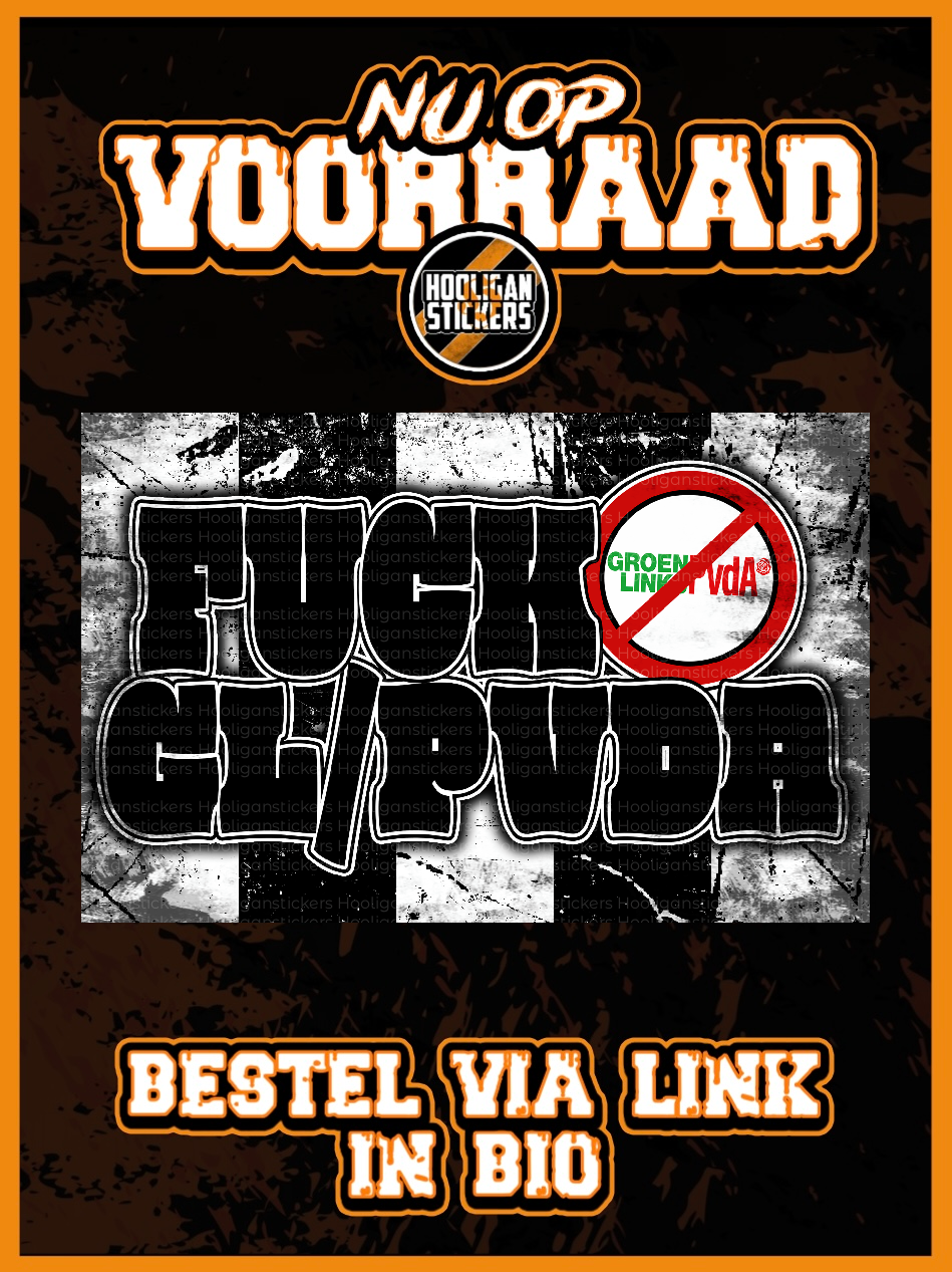 Fuck Groenlinks/PVDA Mini-stickers (8,5x5,5 CM)