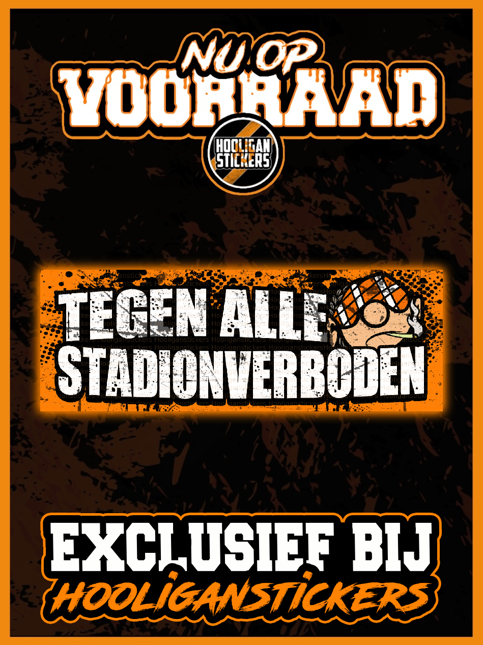 Tegen alle stadionverboden stickers (15x5 CM)