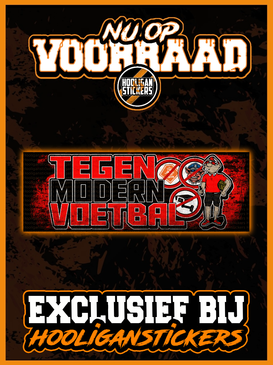 Tegen modern voetbal stickers (15x5 CM)