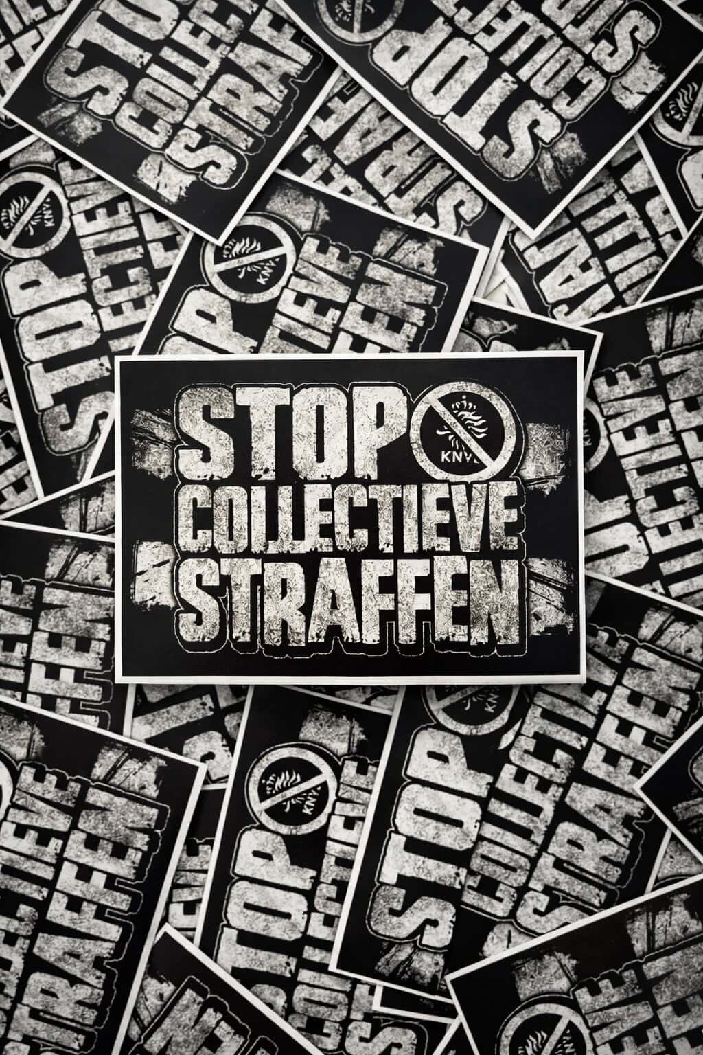 Stop Collectieve straffen stickers (7,4x10,5)