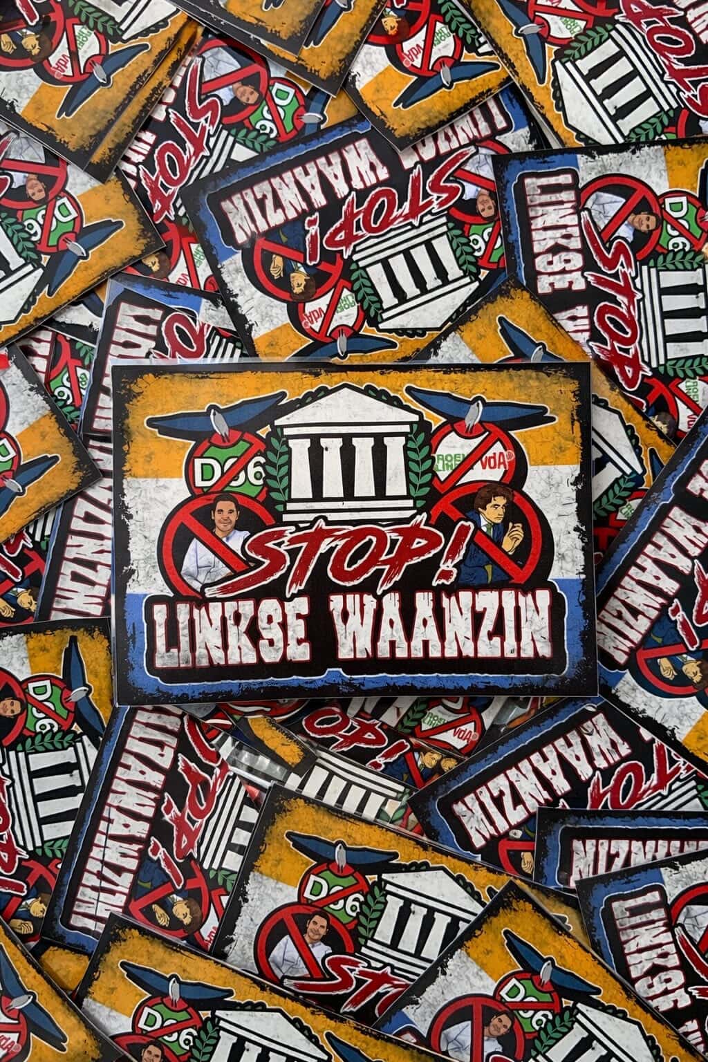 Stop linkse waanzin stickers (7,4x10,5)