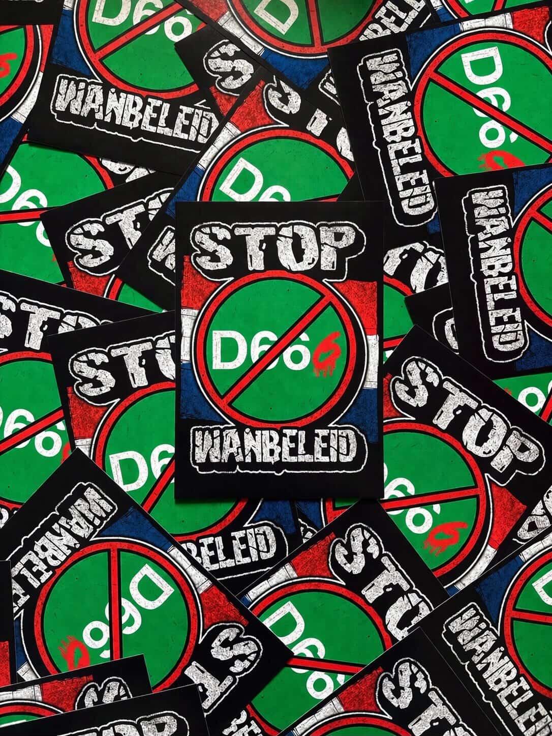 Stop Wanbeleid XXL stickers (15x21CM)